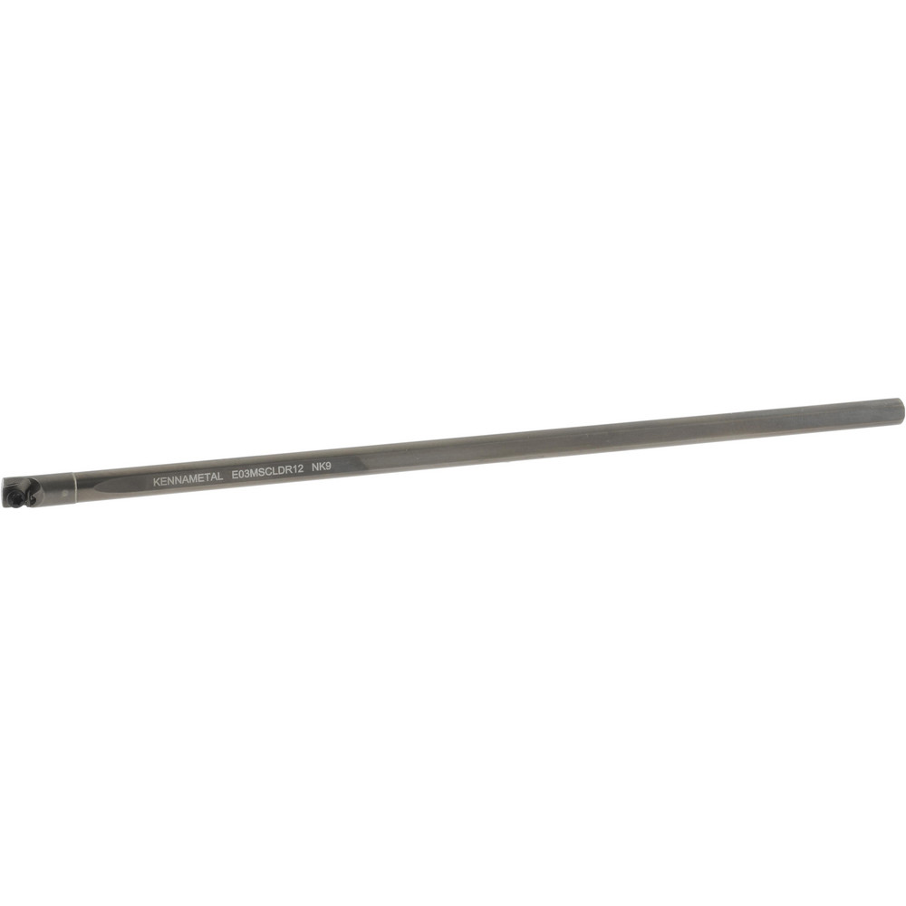 Kennametal Indexable Boring Bar: E03MSCLDR12, 0.2080" Min Bore, Right Hand, 5 deg Lead, Solid Carbide (Shank) & Steel (Head) - 1271040