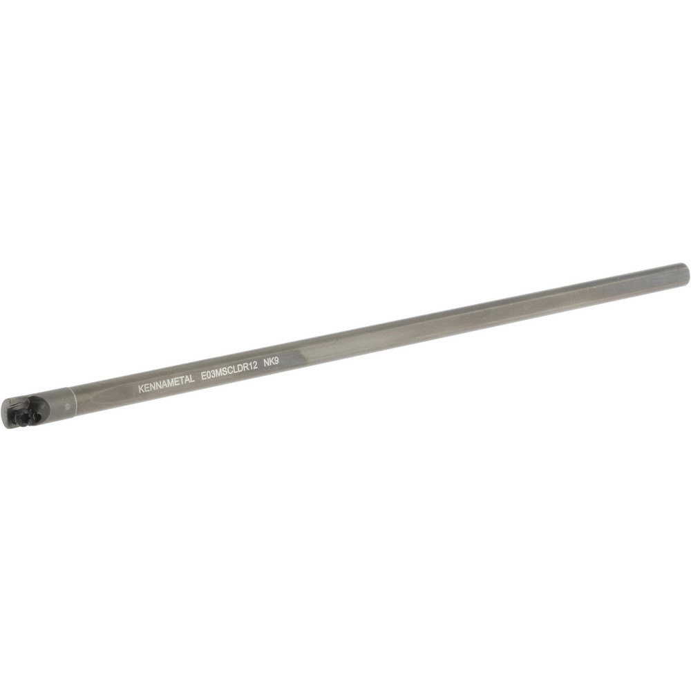 Kennametal Indexable Boring Bar: E03MSCLDR12, 0.2080" Min Bore, Right Hand, 5 deg Lead, Solid Carbide (Shank) & Steel (Head) - 1271040