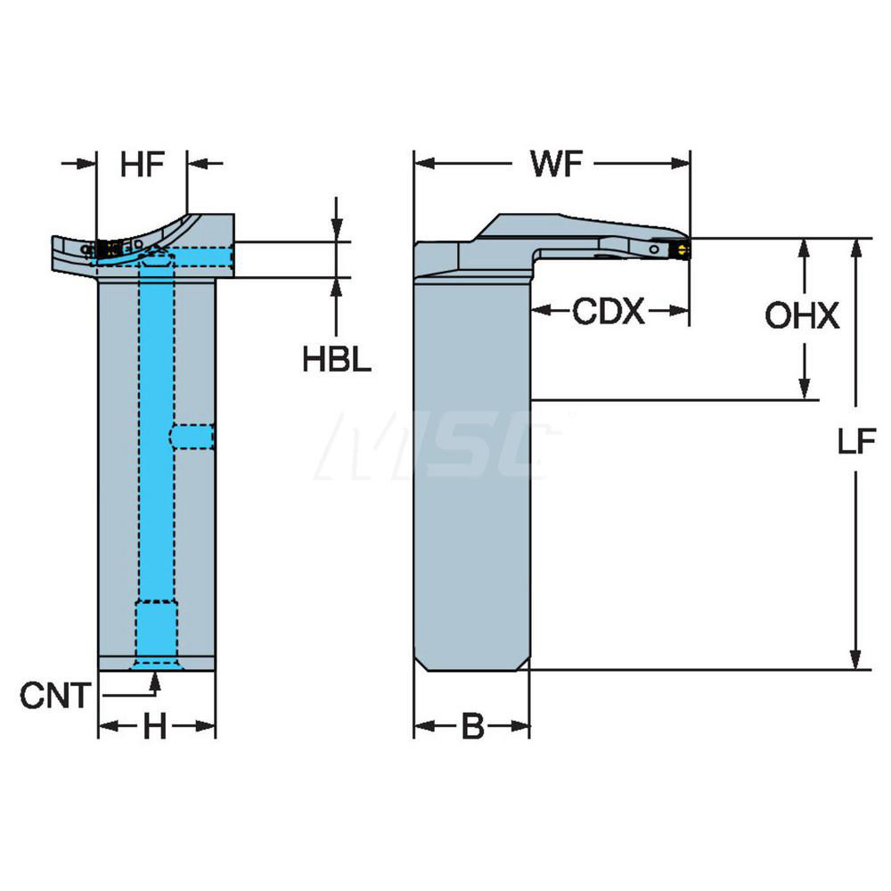 Sandvik Coromant Indexable Grooving Toolholder: QFT-LGH150C16-100B, Left Hand - 7192487