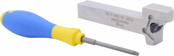 Iscar Indexable Grooving-Cutoff Toolholder: PCHR19D403IQ, 3 mm Min Groove Width, 20 mm Max Depth of Cut, Right Hand - 2302579