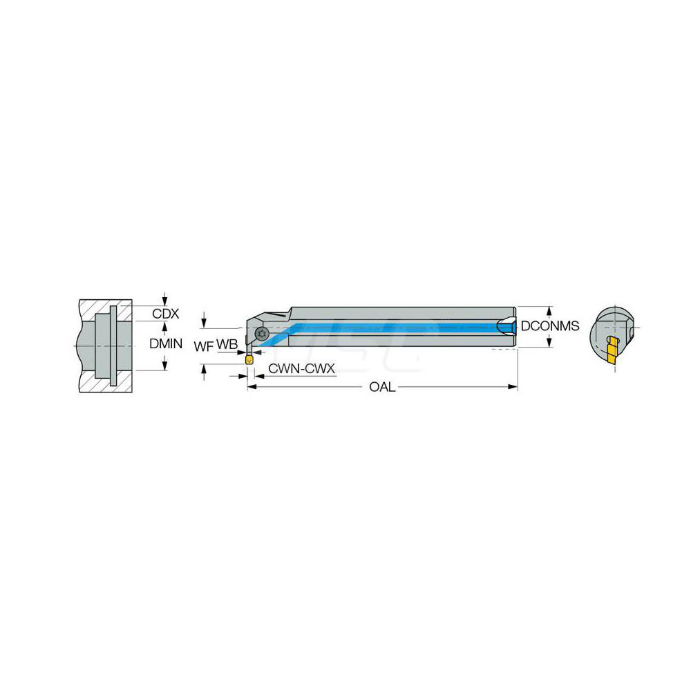 Iscar Indexable Grooving Toolholder: HELIIR 31.7C-510, Internal, Right Hand - 2500484