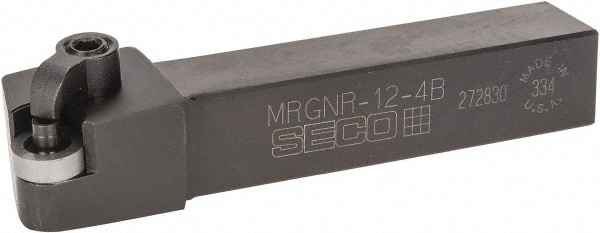 Seco Indexable Turning Toolholder: MRGNR-12-4B, 90.0 deg Lead Angle, Clamp & Pin - 00013087