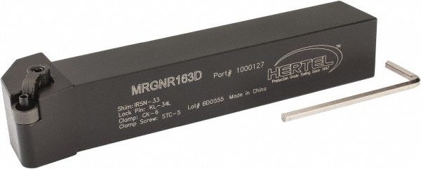 Seco Indexable Turning Toolholder: MRGNR-12-4B, 90.0 deg Lead Angle, Clamp & Pin - 00013087