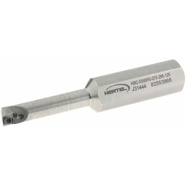 Hertel Indexable Boring Bar: HBC-S500R5-275-285-125, 0.2850" Min Bore, Right Hand, Steel - H59868323