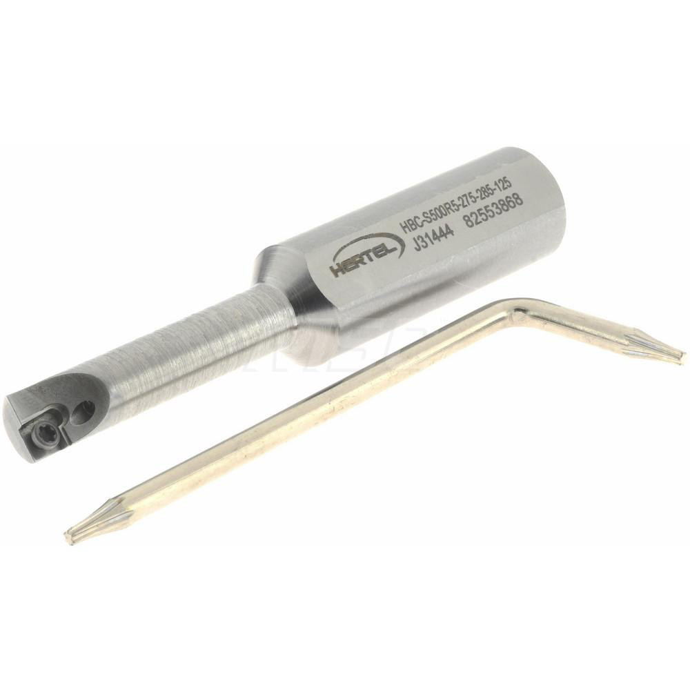Hertel Indexable Boring Bar: HBC-S500R5-275-285-125, 0.2850" Min Bore, Right Hand, Steel - H59868323