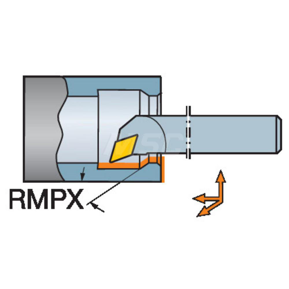 Sandvik Coromant Indexable Boring Bar: A16T-SDQCL3, 1.2992" Min Bore, Left Hand, -17.5 deg Lead, Steel - 5727600