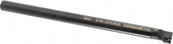 Kennametal Indexable Boring Bar: A10STLPL2, 19.56 mm Min Bore, Left Hand, 15.88 mm Shank Dia, -5 deg Lead, Steel - 1094750