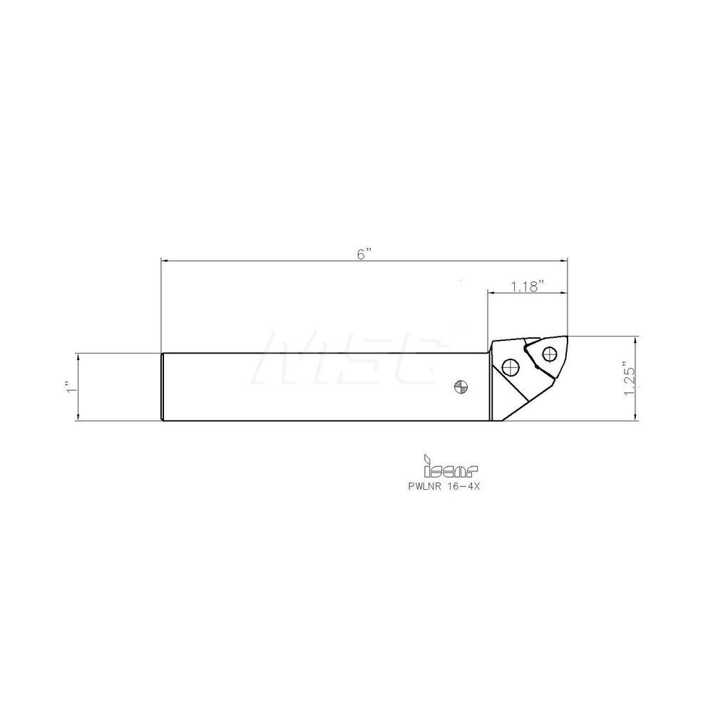 Iscar Indexable Turning Toolholder: PWLNR16-4X, Clamp - 3602892
