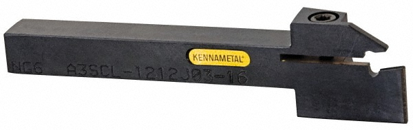 Kennametal Indexable Cutoff Toolholder: 0.532" Max Depth of Cut, 1.063" Max Workpiece Dia, 1.5 mm Min Insert Width, Right Hand - 2981194