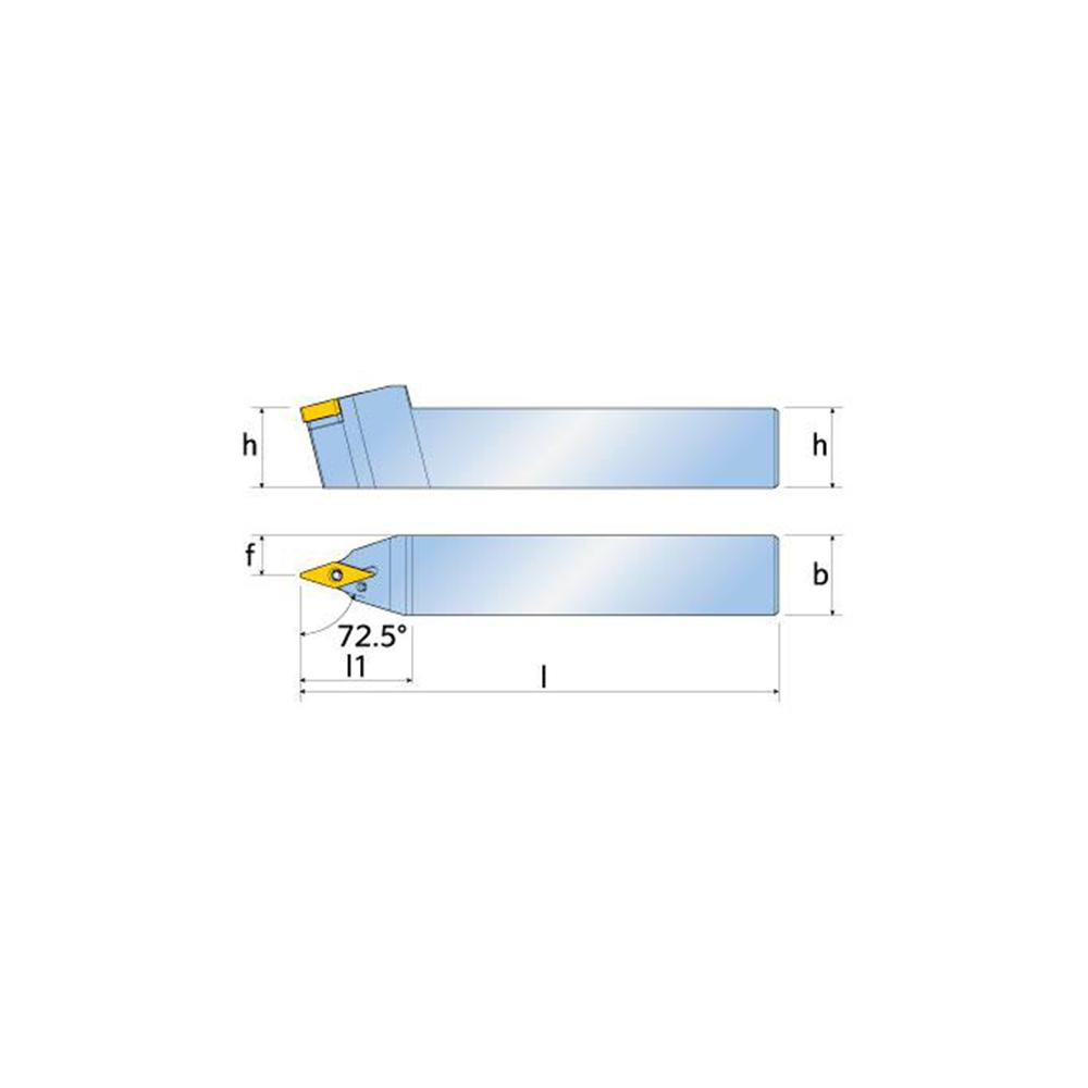 Ingersoll Cutting Tools Indexable Turning Toolholder: HVVNN16-2.53D, 73.0 deg Lead Angle, Lever - 6144978