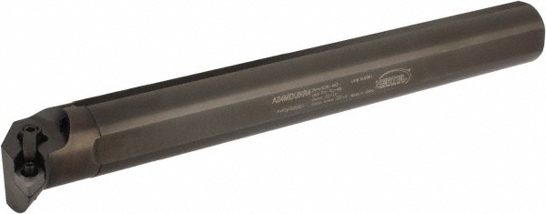 Seco Indexable Boring Bar: A24-MVLNL-3, 2.2500" Min Bore, Left Hand, 95 deg Lead, Steel - 00041119