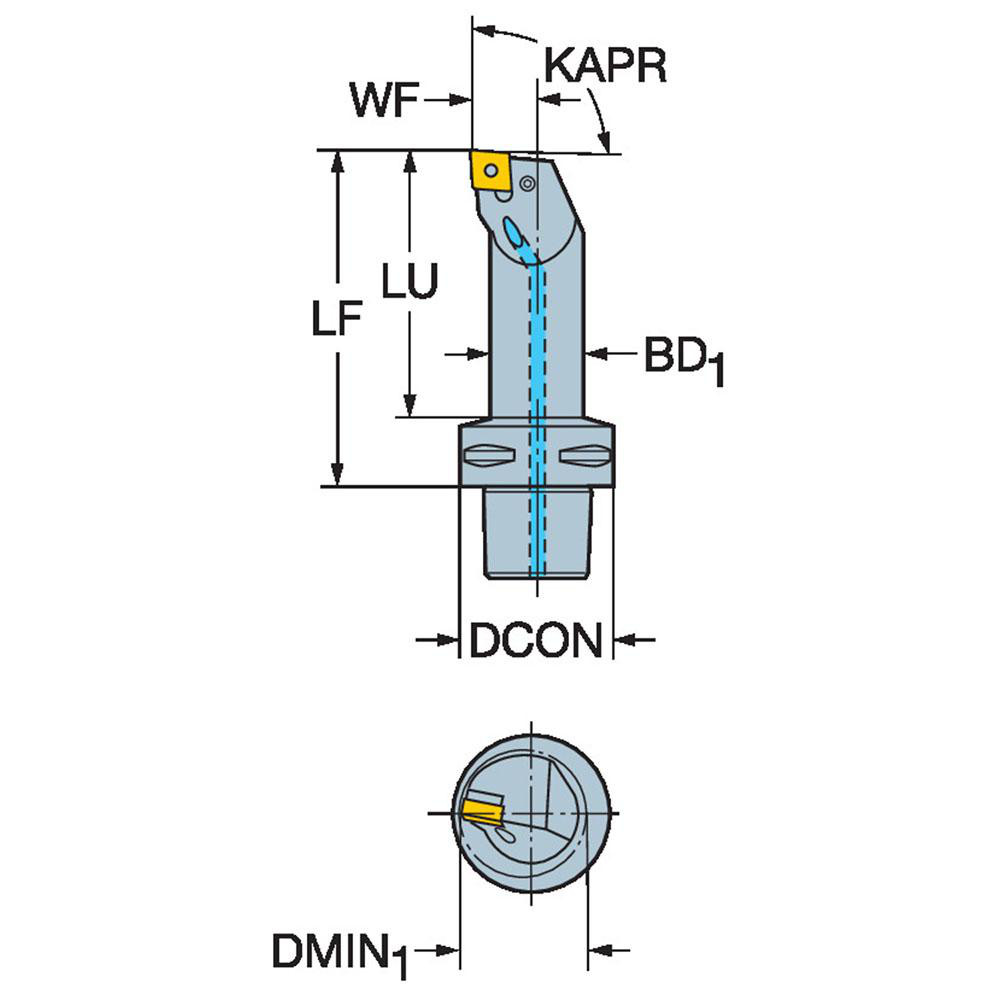 Sandvik Coromant Modular Turning & Profiling Head: Size C4, 110 mm Head Length, Left Hand - 6188354