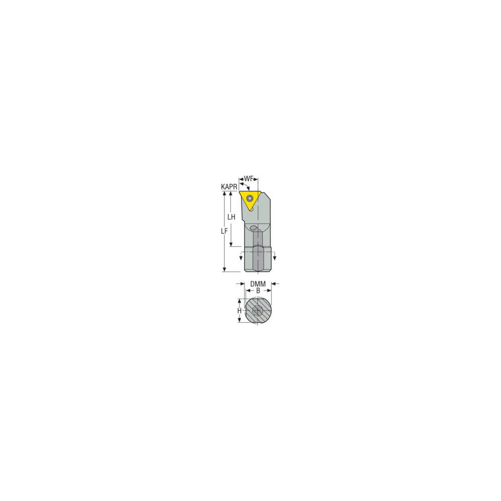 Seco Indexable Boring Bar: E06-STFCR-2, 0.5000" Min Bore, Right Hand, 90 deg Lead, Solid Carbide - 00093116