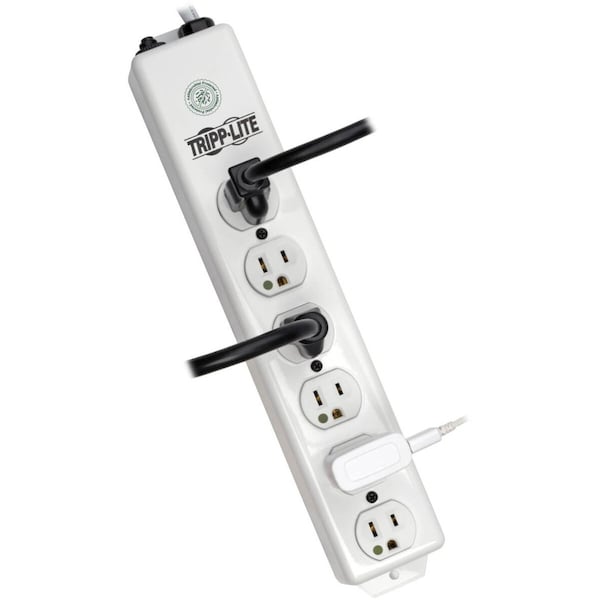 Tripp Lite Outlet Strip, 15A, 6 Outlet, 1.5 ft., White - PS-602-HG
