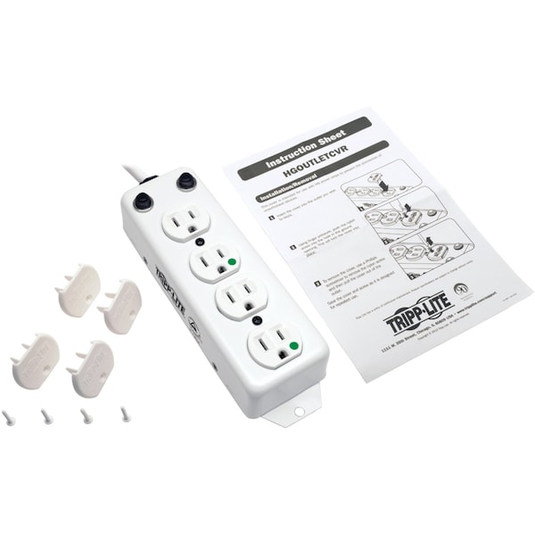 Tripp Lite Outlet Strip, 15A, 4 Outlet, White - PS-415-HG-OEM