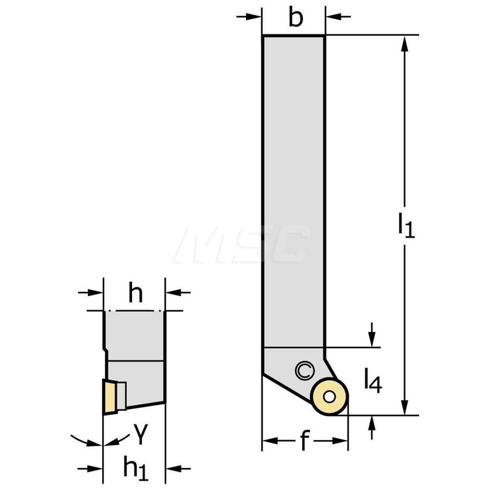 Walter Indexable Turning Toolholder: SRGCR164C, 90.0 deg Lead Angle, Screw - 5523273