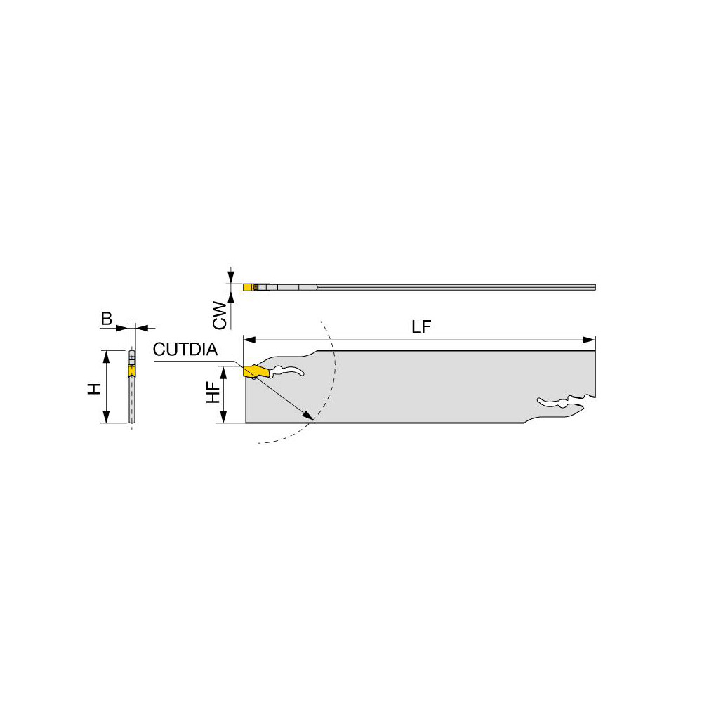 Tungaloy Indexable Cut-Off Blades; End Type: Double; Hand: Neutral; Blade Height (Decimal Inch): 1.2600; Blade Width (Decimal Inch): 0.0940; Blade Overall Length (Decimal Inch): 5.9055; Blade Style: QSP; Compatible Insert Style: QGM; Compatible Insert Size Code: 3-020; Tool Material: Steel - 6841496