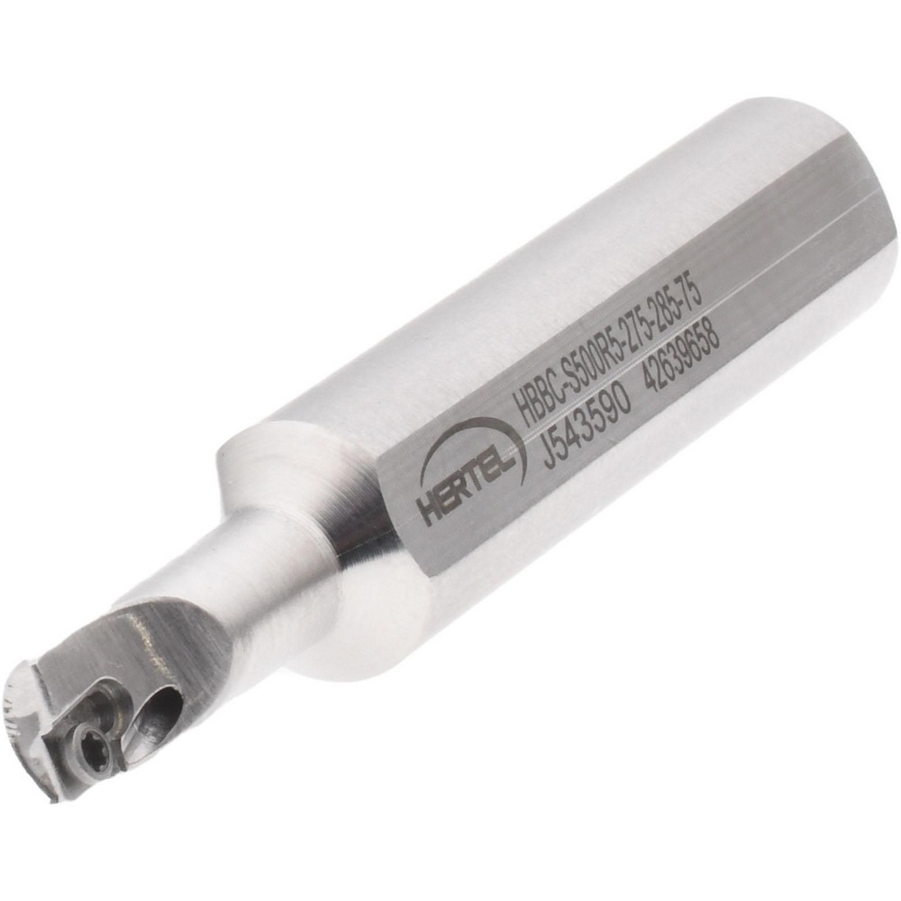 Hertel Indexable Boring Bar: HBBC-S500R5-275-285-75, 0.2850" Min Bore, Right Hand, Steel - H59868315