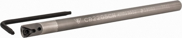 Everede Tool Indexable Boring Bar: CB2300CH .312X4" 5DEG, 0.3600" Min Bore, 5 deg Lead, Solid Carbide (Shank) & Steel (Head) - 00284