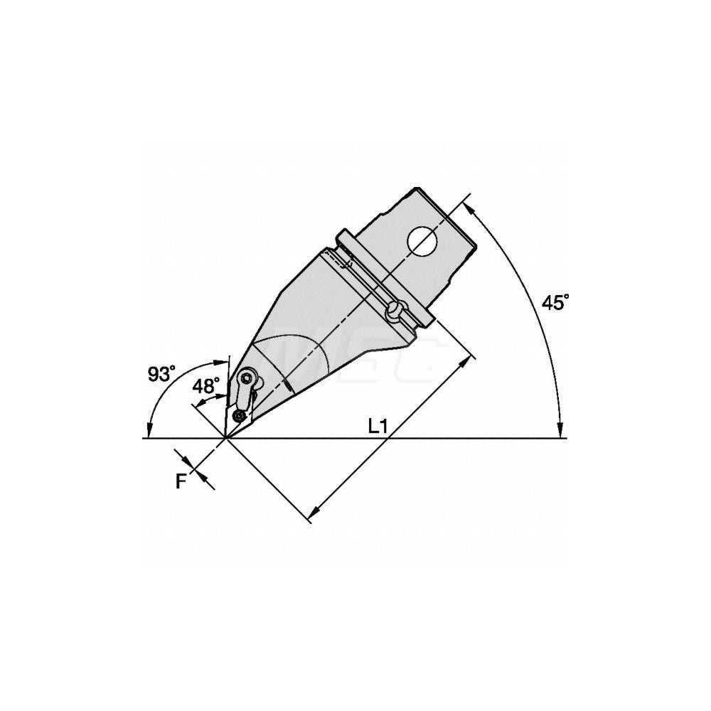 Kennametal Modular Turning & Profiling Head: Size KM63, 115 mm Head Length, Right Hand - 3487461