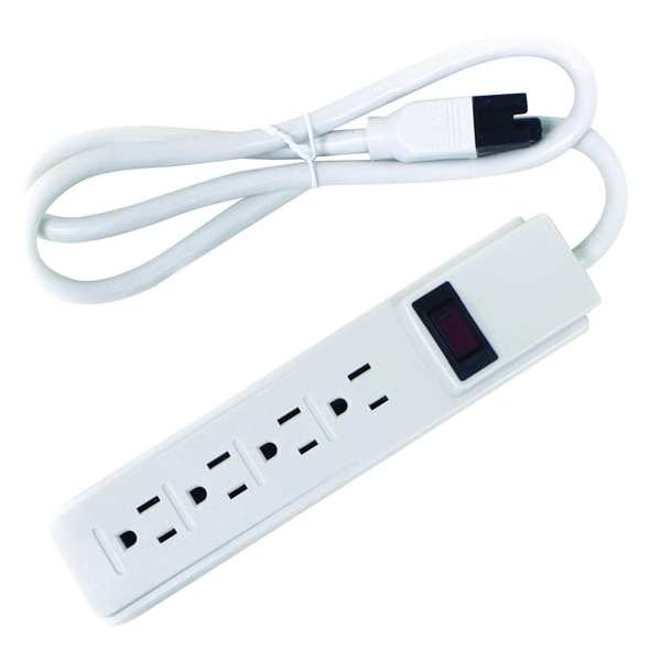 Power First Outlet Strip, 4, 3 ft., 5-15R - 52NY40