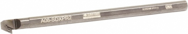 Sumitomo Indexable Boring Bar: A16SDXPL3, 1.3000" Min Bore, Left Hand, 5 deg Lead, Steel - U101946