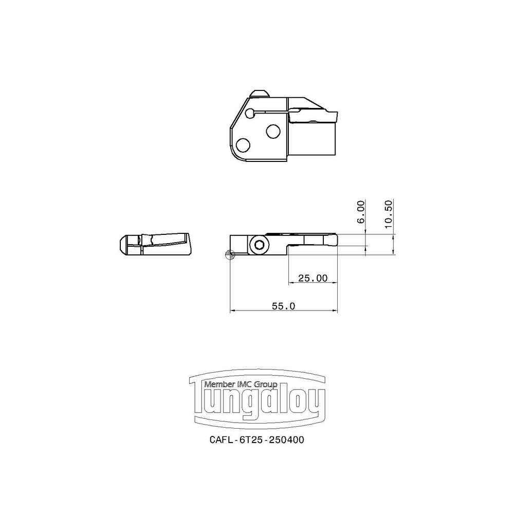 Tungaloy Indexable Turning Toolholder: AWLNR124-A, 95 deg Lead Angle, Clamp - 6853120