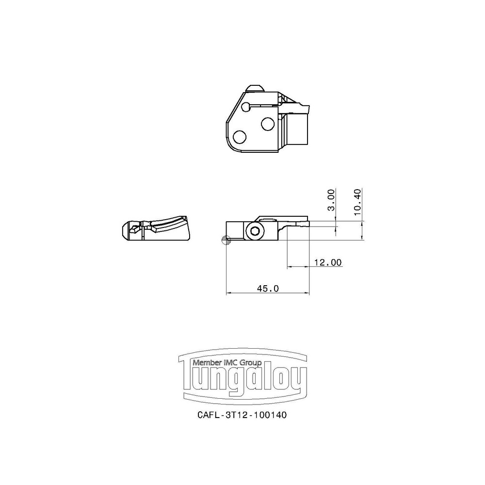 Tungaloy Indexable Turning Toolholder: AWLNR124-A, 95 deg Lead Angle, Clamp - 6853120