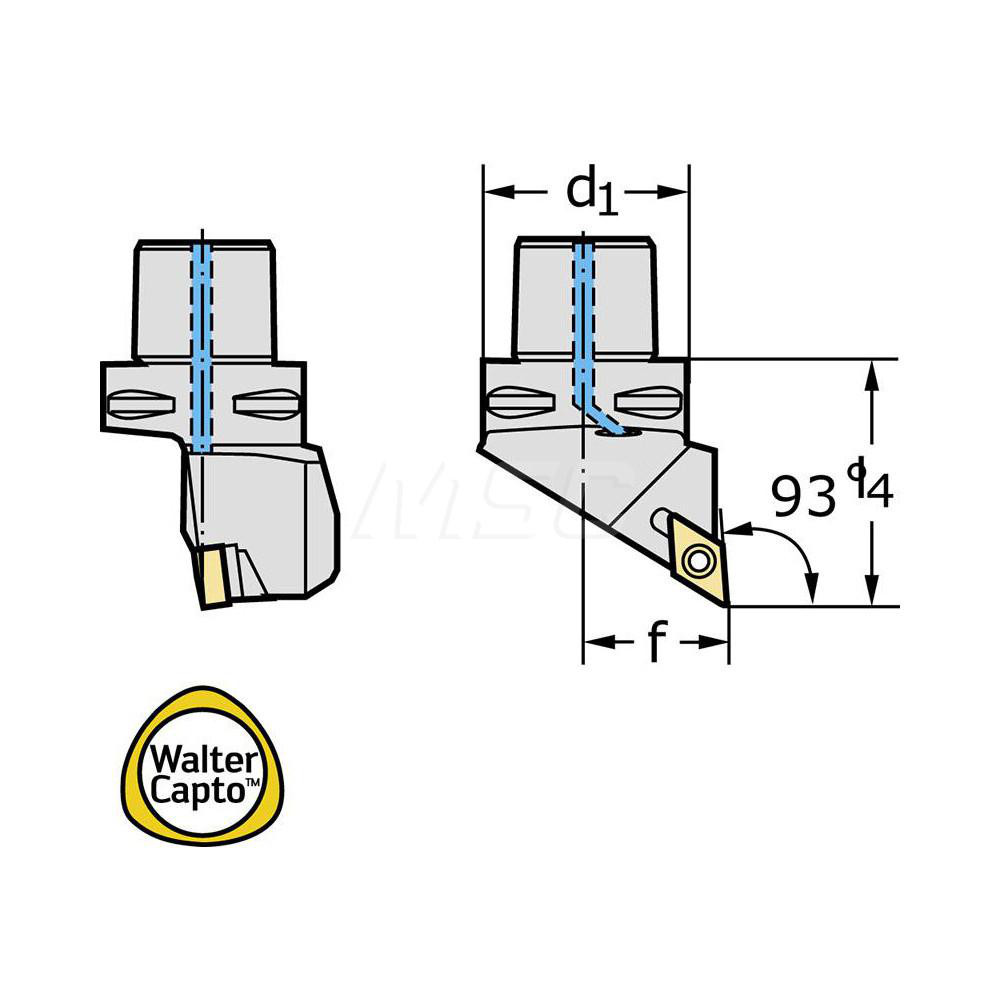 Walter Indexable Turning Toolholder: C6-SDJCR-45065-11, Clamp & Screw - 5335982