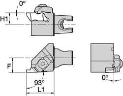 Kennametal Modular Grooving Head: Left Hand, Cutting Head, System Size KM2016, Uses NG2R Inserts - 3016752