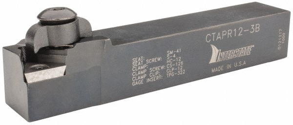 Dorian Tool Indexable Turning Toolholder: CTFPR10-3B, 0.0 deg Lead Angle, Clamp - 73310151442
