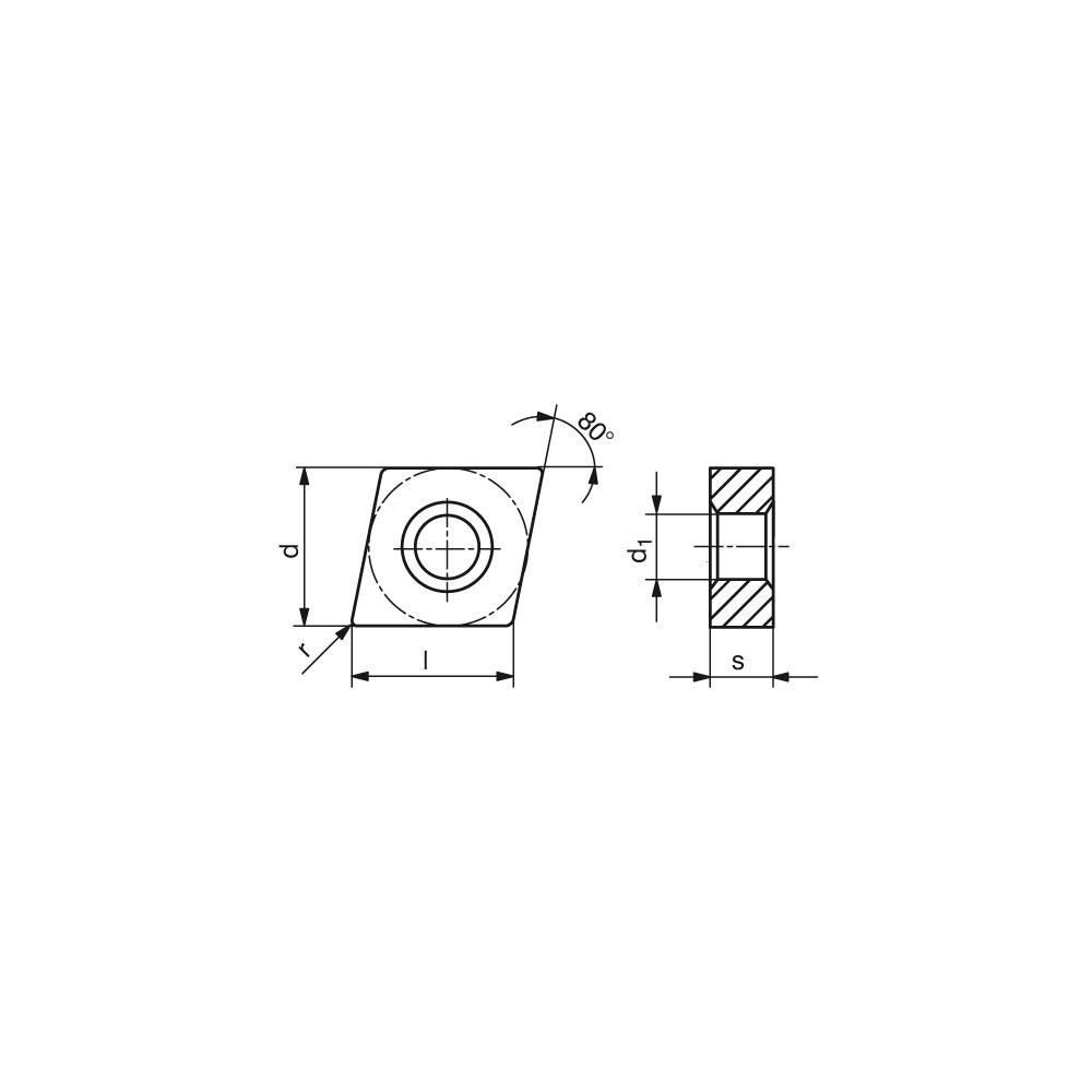 Ceratizit Indexable Boring Bar: S16T SVQCR 3, 1-3/8" Min Bore, 1" Shank Dia, 107.5 deg Lead, Steel - 7872631626