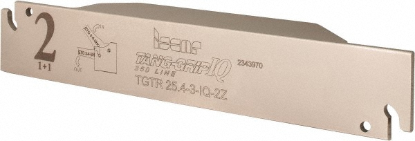 Iscar Indexable Grooving-Cutoff Toolholder: TGTR25.4-5, 4.7 mm Min Groove Width, 38.1 mm Max Depth of Cut, Right Hand - 2302209