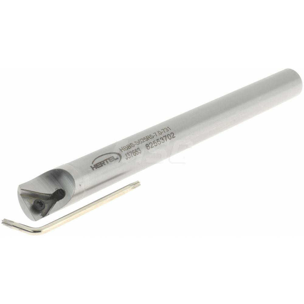 Hertel Indexable Boring Bar: HBBS-S625R5-7.0-731, 0.7310" Min Bore, Right Hand, Steel - H59870477