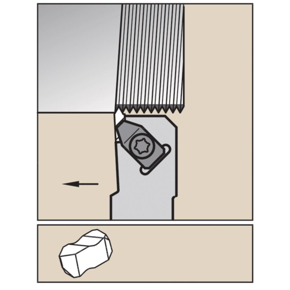Widia Indexable Grooving Toolholder: NSL163C, External, Left Hand - 3639029