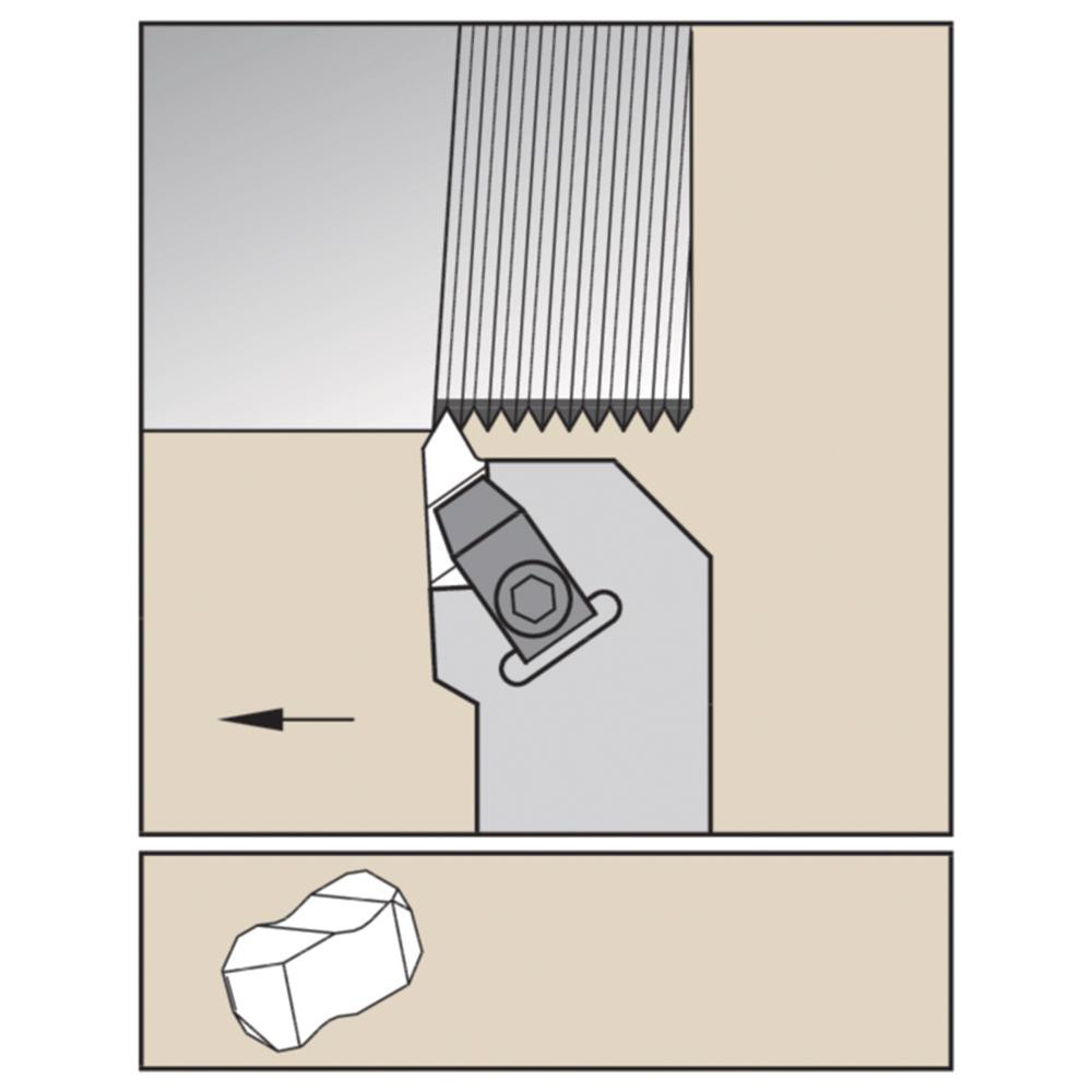 Widia Indexable Grooving Toolholder: NSL163C, External, Left Hand - 3639029