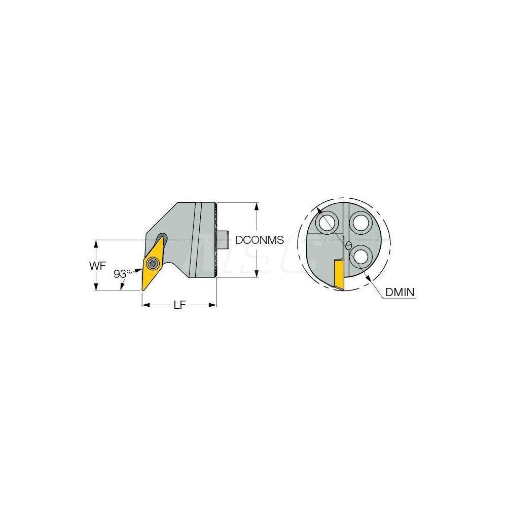 Iscar Replaceable Boring Bar Heads; Compatible Insert Style: CVMT; Insert Style: VC; Compatible Insert Size Code: 221-F3P; Tool Material: Steel; Multi-use Tool: No; Lead Angle: 95 deg; Through Coolant: Normal Pressure; Yes; For Shank Dia: 25 mm; 0.984 in; Cutting Tool Application: Turning - 3331873