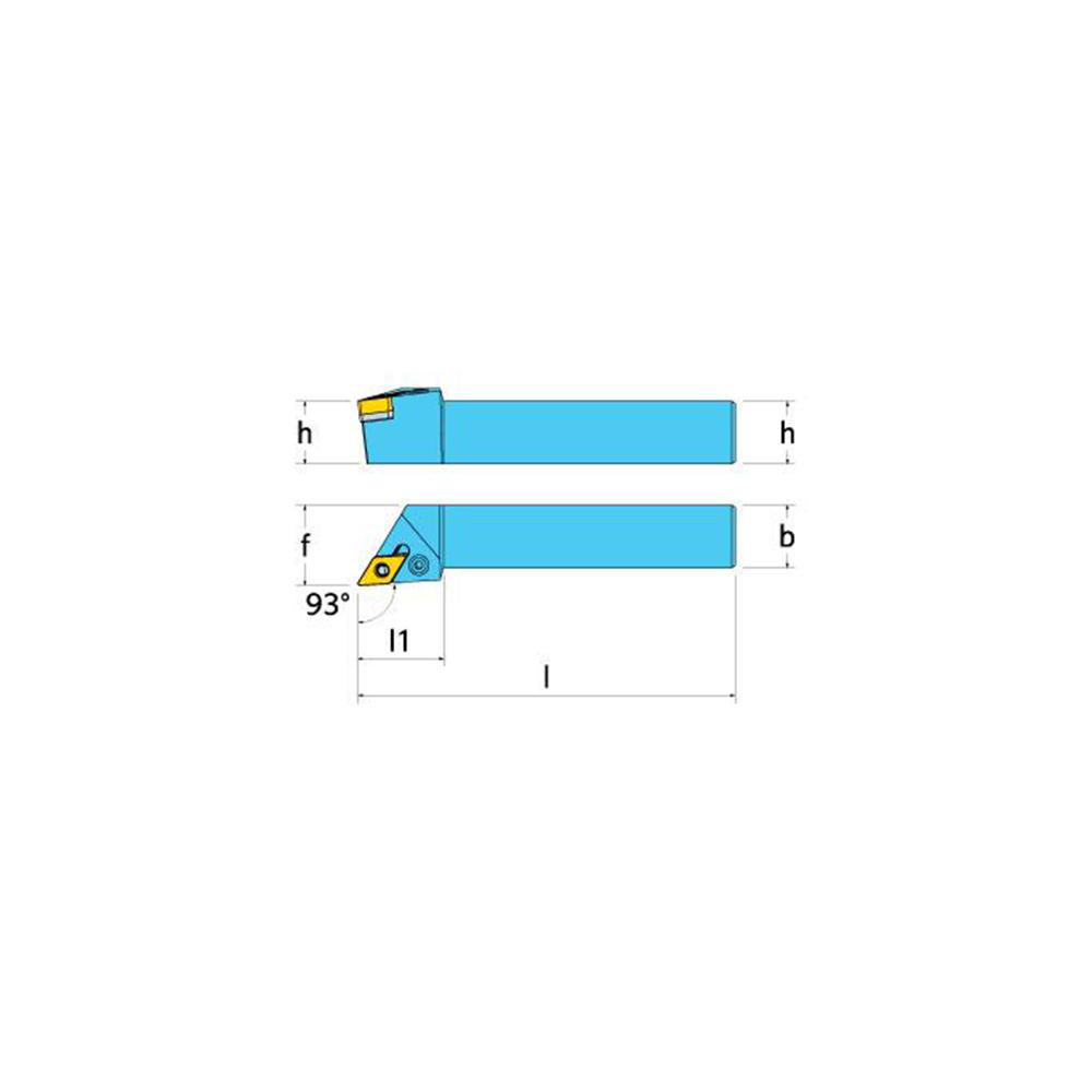 Ingersoll Cutting Tools Indexable Turning Toolholder: HDJNL16-3.53.5D, 93.0 deg Lead Angle, Lever - 6116495