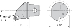 Kennametal Modular Turning & Profiling Head: Size KM32, 35 mm Head Length, External, Right Hand - 1144422