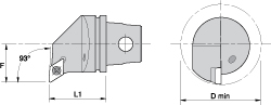 Kennametal Modular Turning & Profiling Head: Size KM32, 35 mm Head Length, External, Right Hand - 1144422