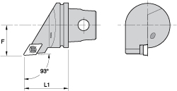 Kennametal Modular Turning & Profiling Head: Size KM32, 35 mm Head Length, External, Right Hand - 1144422