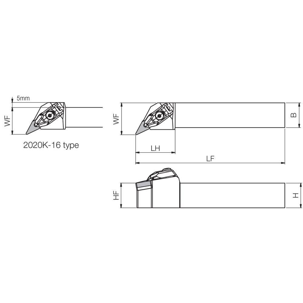 Kyocera Indexable Turning Toolholder: DVPNR163D, Clamp - THC89588