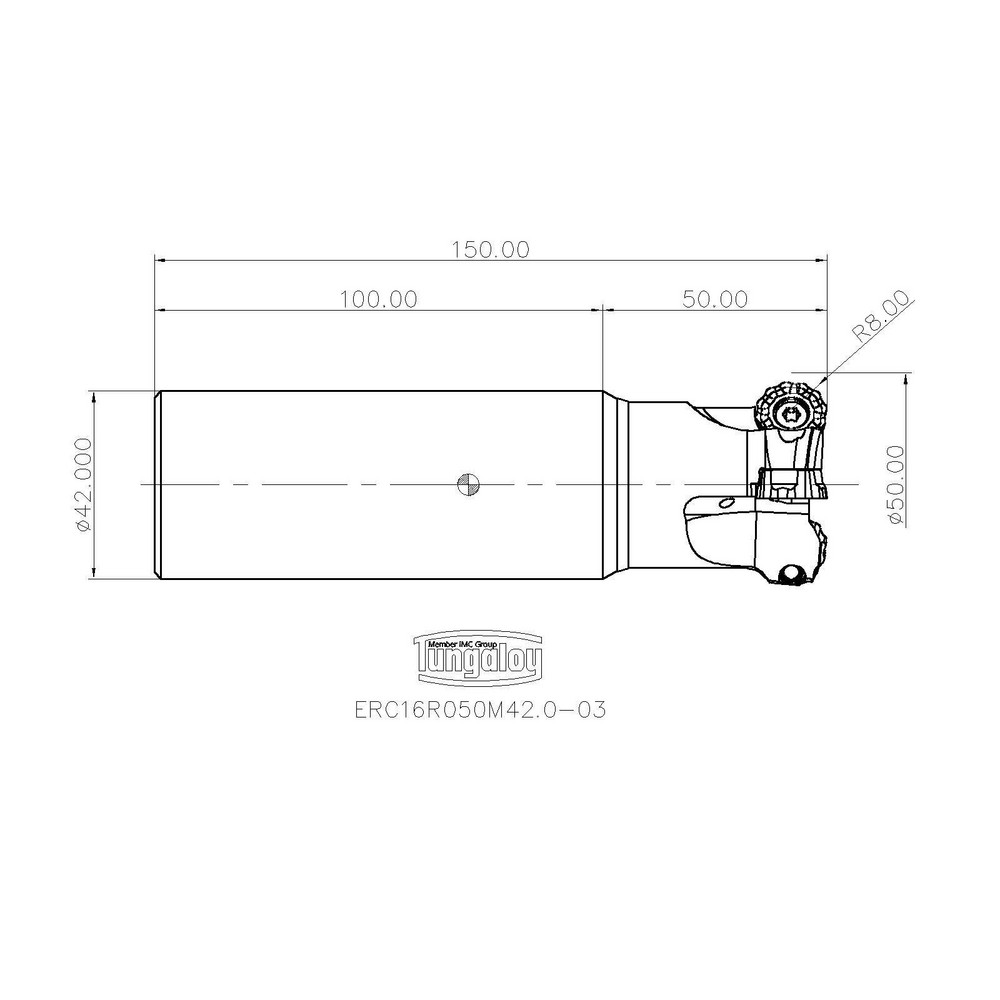 Tungaloy Indexable Boring Bar: S25RMCLNR12, 32.00 mm Min Bore, Right Hand, 25.00 mm Shank Dia, 95 deg Lead, Steel (Shank) - 6806026