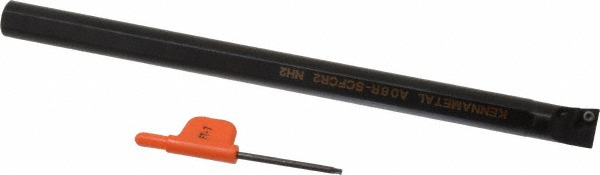 Kennametal Indexable Boring Bar: A08RSCFCR2, 15.24 mm Min Bore, Right Hand, 12.70 mm Shank Dia, Steel - 1328572