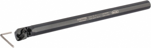 Kennametal Indexable Boring Bar: A10SCTLPL2, 19.56 mm Min Bore, Left Hand, 15.88 mm Shank Dia, -5 deg Lead, Steel - 3994022