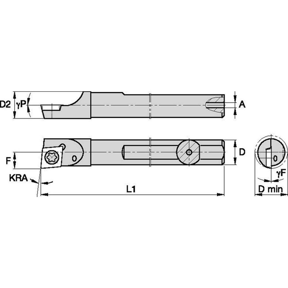 Widia Indexable Boring Bar: CSBI180187255R, 0.2040" Min Bore, Right Hand, 95 deg Lead, Steel - 2832617