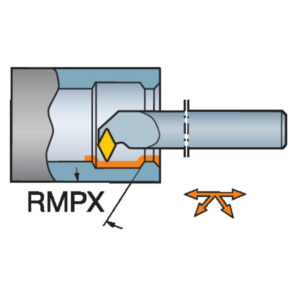 Sandvik Coromant Indexable Boring Bar: A10R-SDXPR2-E, 0.8504" Min Bore, Right Hand, 27.5 deg Lead, Steel - 5721346