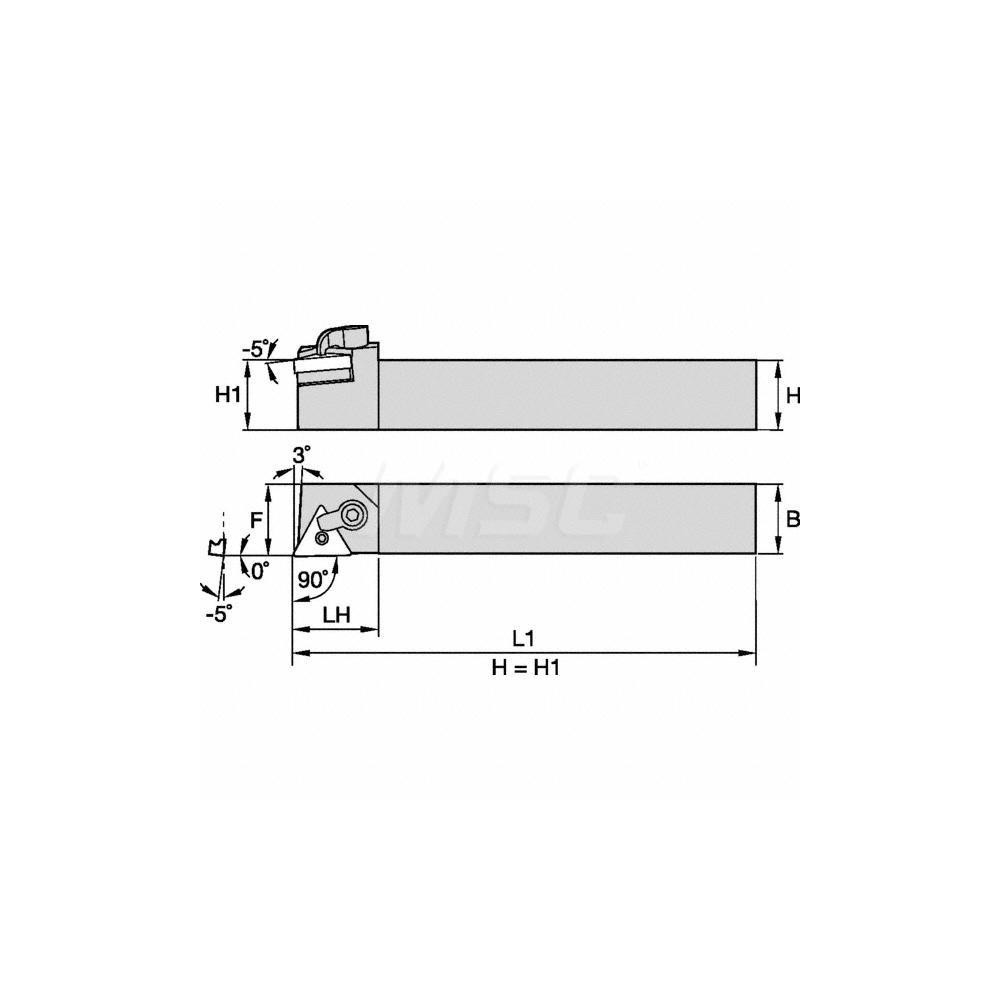 Kennametal Indexable Turning Toolholder: MTANL103B, Clamp & Screw - 1096065