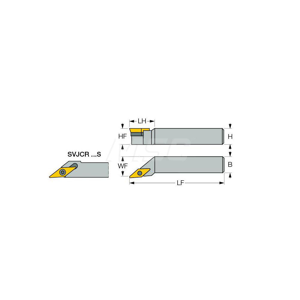 Iscar Indexable Turning Toolholder: SVJCL1212K-11S, Screw - 3603092