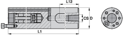 Kennametal Indexable Boring Bar: A28MDUNR4, 2.2500" Min Bore, Right Hand, -3 deg Lead, Steel - 1096449